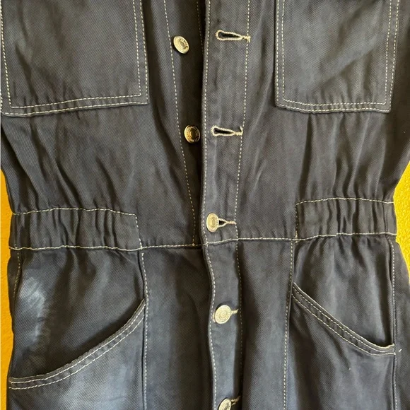 We The Free Blue Jumpsuit- Denim Hand dyed- boho, streetwear Size Small - Picture 3 of 14